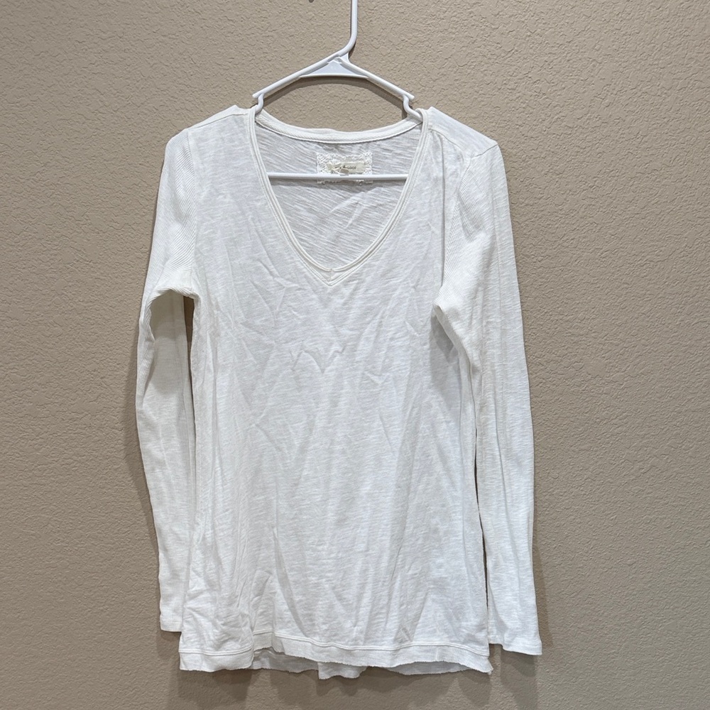 NWOT Anthropologie White Long Sleeve Top